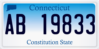 CT license plate AB19833