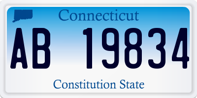CT license plate AB19834