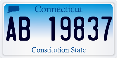 CT license plate AB19837