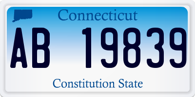 CT license plate AB19839