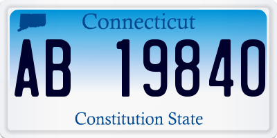 CT license plate AB19840