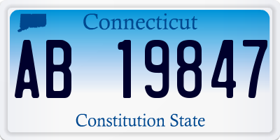 CT license plate AB19847