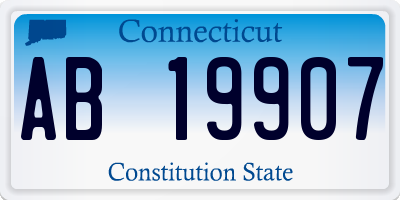 CT license plate AB19907