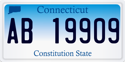 CT license plate AB19909