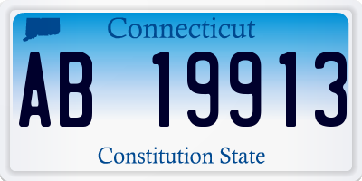 CT license plate AB19913