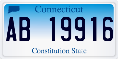 CT license plate AB19916