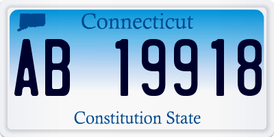 CT license plate AB19918