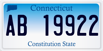 CT license plate AB19922