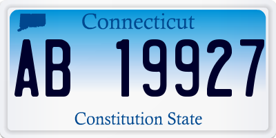 CT license plate AB19927