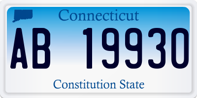 CT license plate AB19930