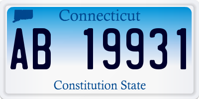 CT license plate AB19931