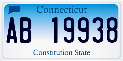 CT license plate AB19938