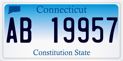 CT license plate AB19957
