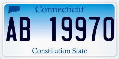 CT license plate AB19970