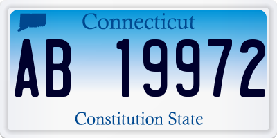 CT license plate AB19972