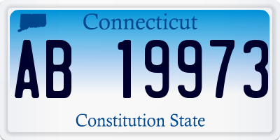 CT license plate AB19973