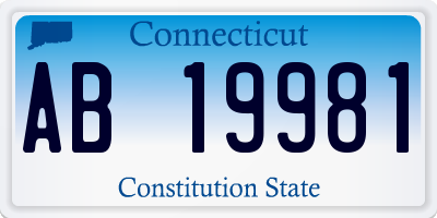 CT license plate AB19981
