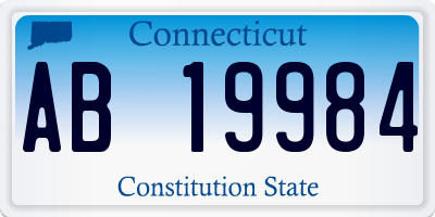 CT license plate AB19984