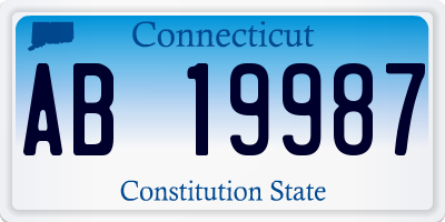 CT license plate AB19987