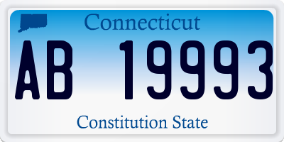 CT license plate AB19993