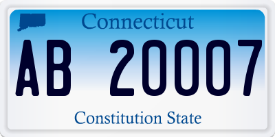 CT license plate AB20007