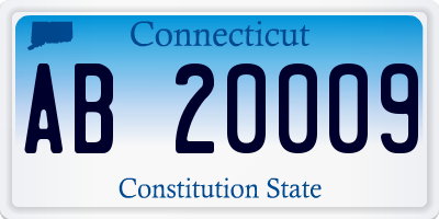 CT license plate AB20009