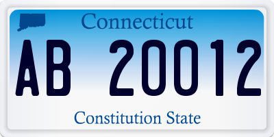 CT license plate AB20012