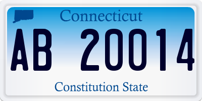CT license plate AB20014