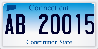 CT license plate AB20015