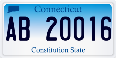 CT license plate AB20016