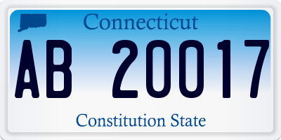 CT license plate AB20017