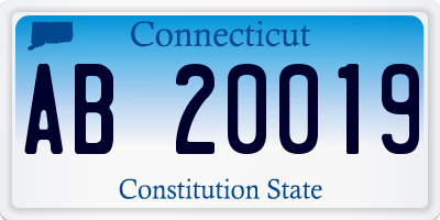 CT license plate AB20019