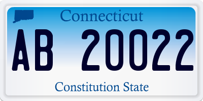 CT license plate AB20022