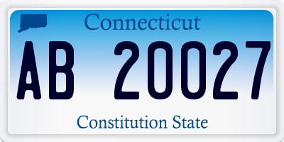 CT license plate AB20027