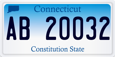 CT license plate AB20032
