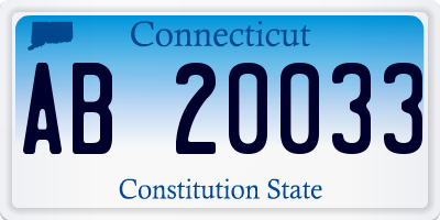 CT license plate AB20033