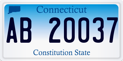 CT license plate AB20037