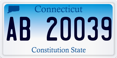 CT license plate AB20039