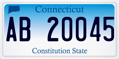 CT license plate AB20045