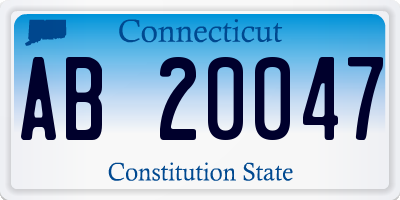 CT license plate AB20047
