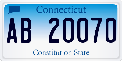 CT license plate AB20070
