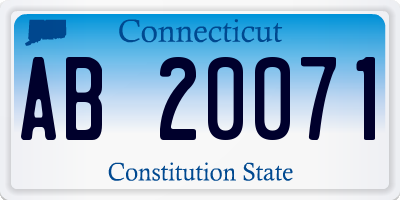 CT license plate AB20071