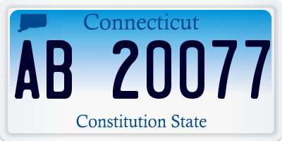 CT license plate AB20077