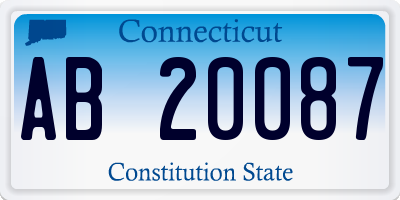 CT license plate AB20087