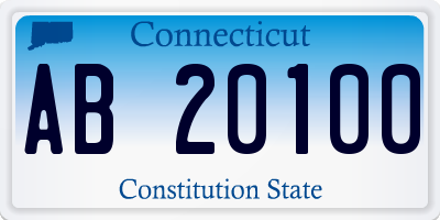 CT license plate AB20100