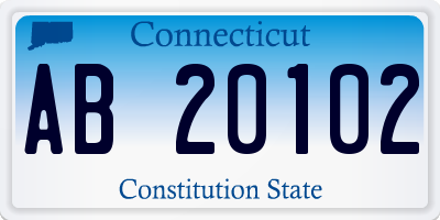 CT license plate AB20102