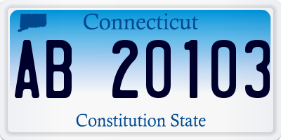 CT license plate AB20103