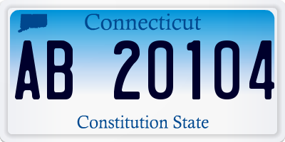 CT license plate AB20104