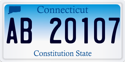 CT license plate AB20107