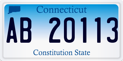 CT license plate AB20113